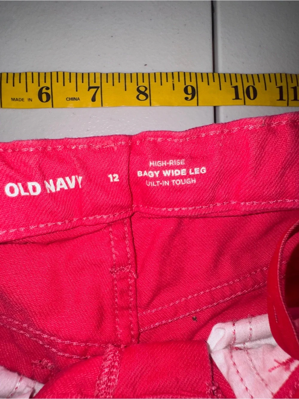Old Navy Girl 12 Denim Jeans High Waisted Baggy Wide Leg Casual School Everyday